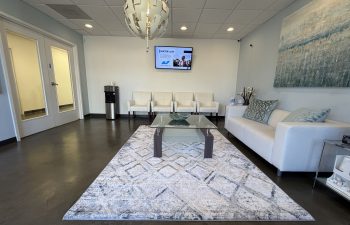 Modern waiting room inside Dunwoody Dental Health dental office