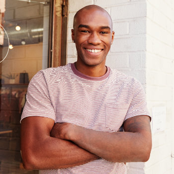 Young African American man healthy smile Dunwoody Dental Health